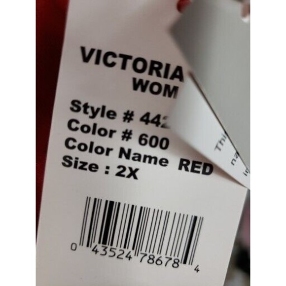 Victoria Jones Womens top red 2X long /sleeve tee Christmas tree NEW - Picture 6 of 10